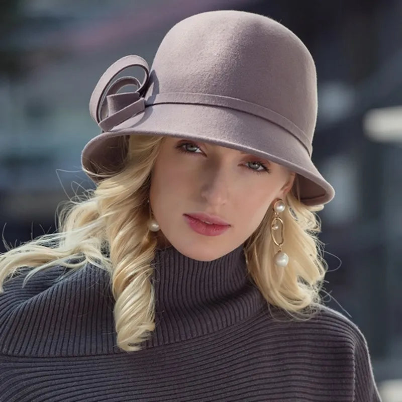EE 5176 Autumn and Winter New British Wool Top Hat Elegant and Casual Versatile Warm Hat for Children