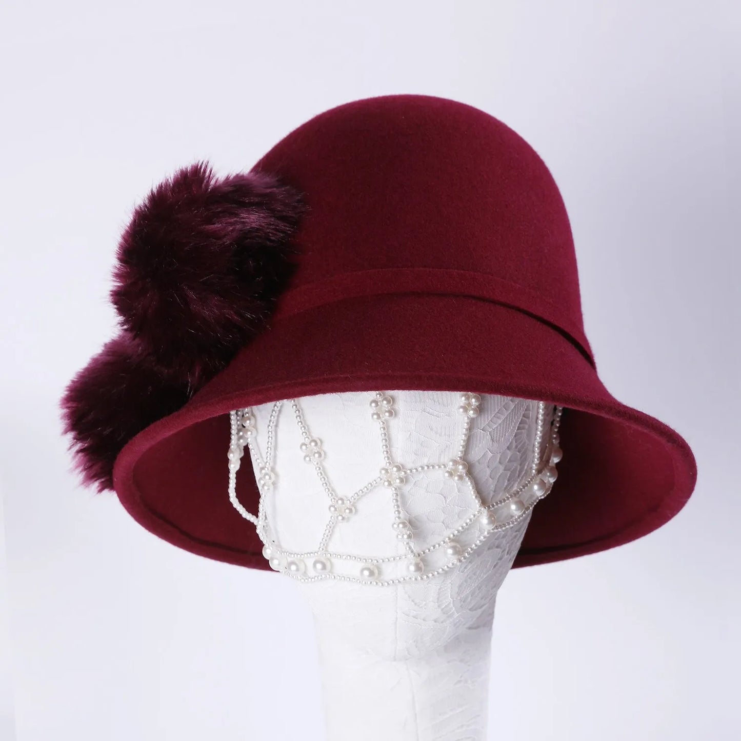 EE 5185 Autumn/Winter Wool Hat Adjustable Elegant Fisherman Hat Versatile Winter Warm Red Nizi Hat Female