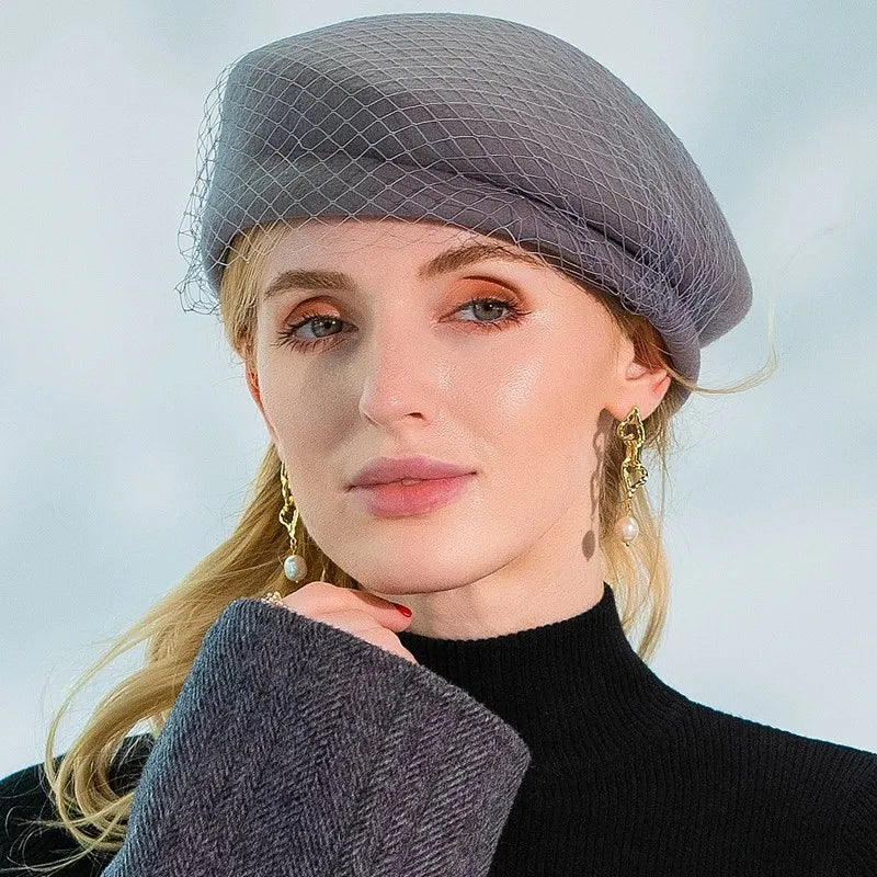 EE 5189 hat female winter sweet elegant Europe and the United States in the autumn of wool hat England youth leisure joker