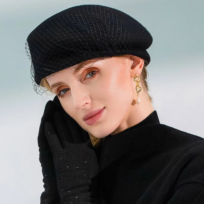 EE 5189 hat female winter sweet elegant Europe and the United States in the autumn of wool hat England youth leisure joker