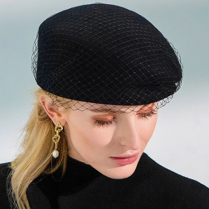 EE 5189 hat female winter sweet elegant Europe and the United States in the autumn of wool hat England youth leisure joker