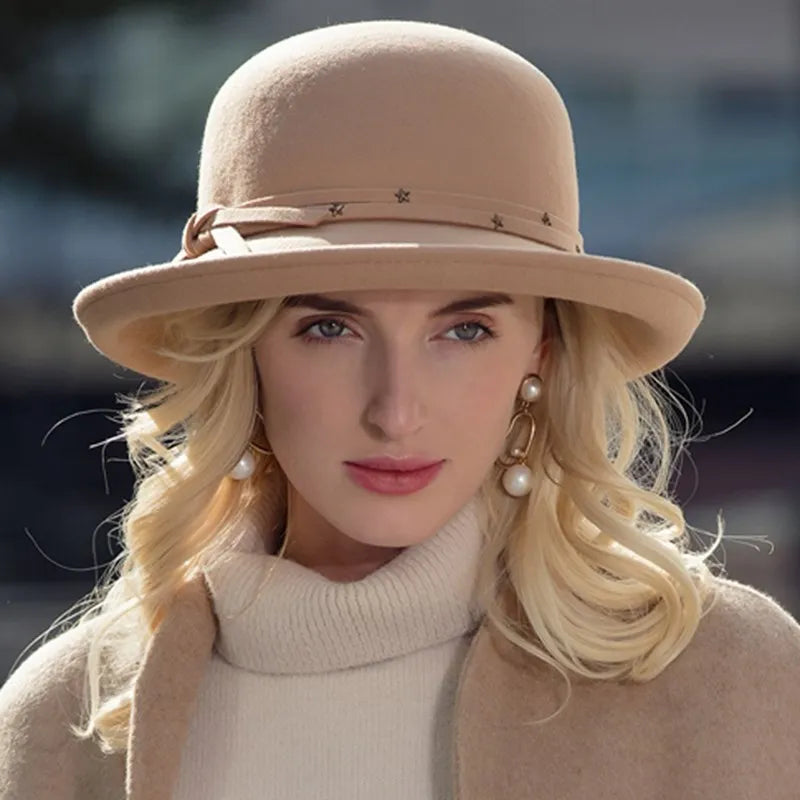 EE 5210 autumn and winter new British curly wool hat simple fashion young hat woman