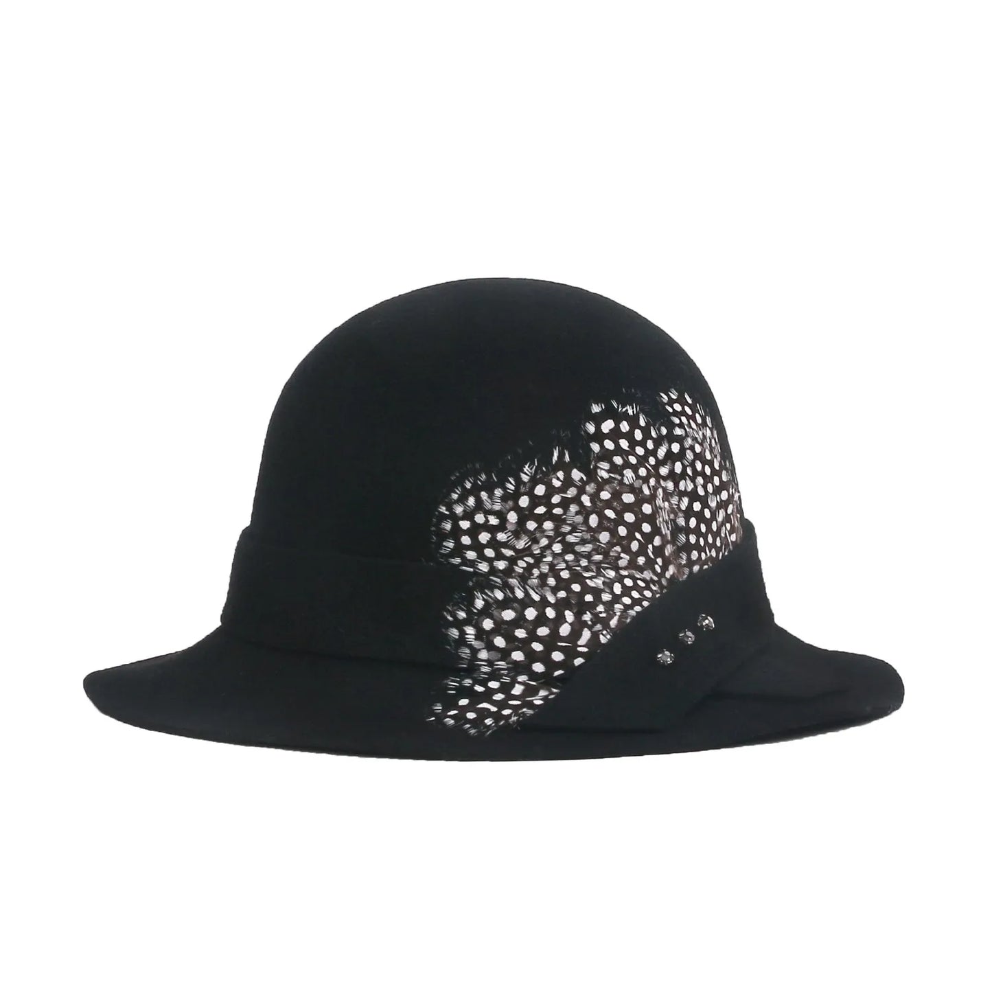 EE 5211 new winter wool hat joker hat English elegant female feather hat