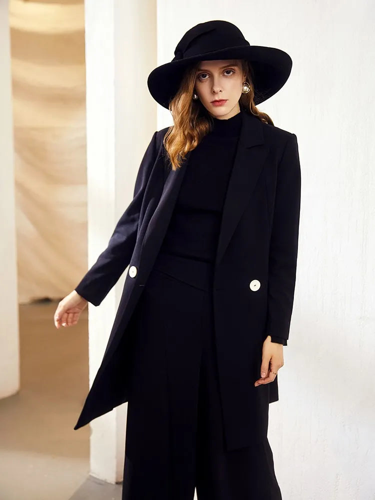 EE 5245 black wool hat new winter large eaves bowknot girl felt trilby contracted style hat