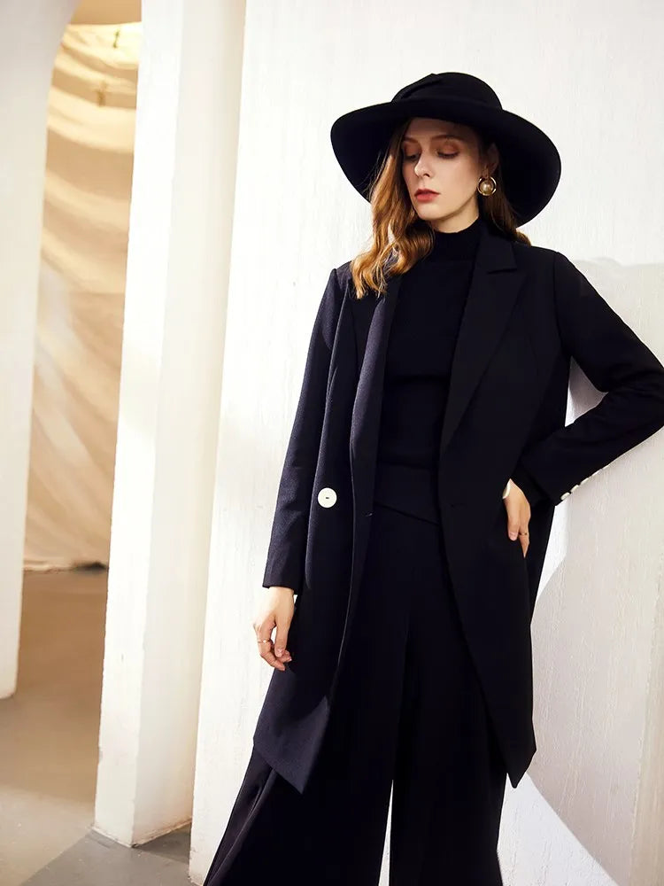 EE 5245 black wool hat new winter large eaves bowknot girl felt trilby contracted style hat