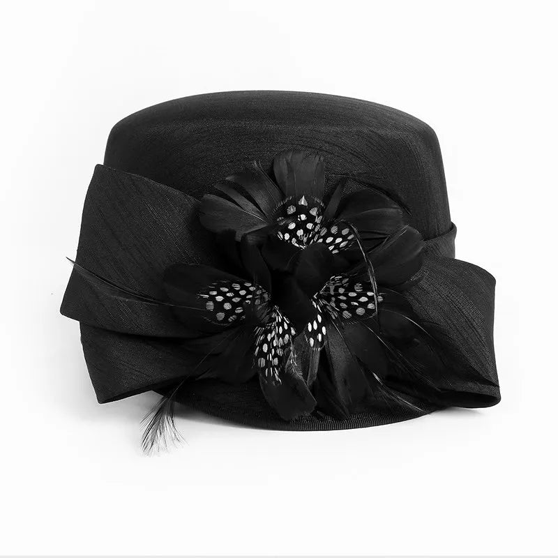 EE 5260 Original Design Spring and Autumn New Elegant Feather Top Hat Retro Western Style Beautiful Hat Girl