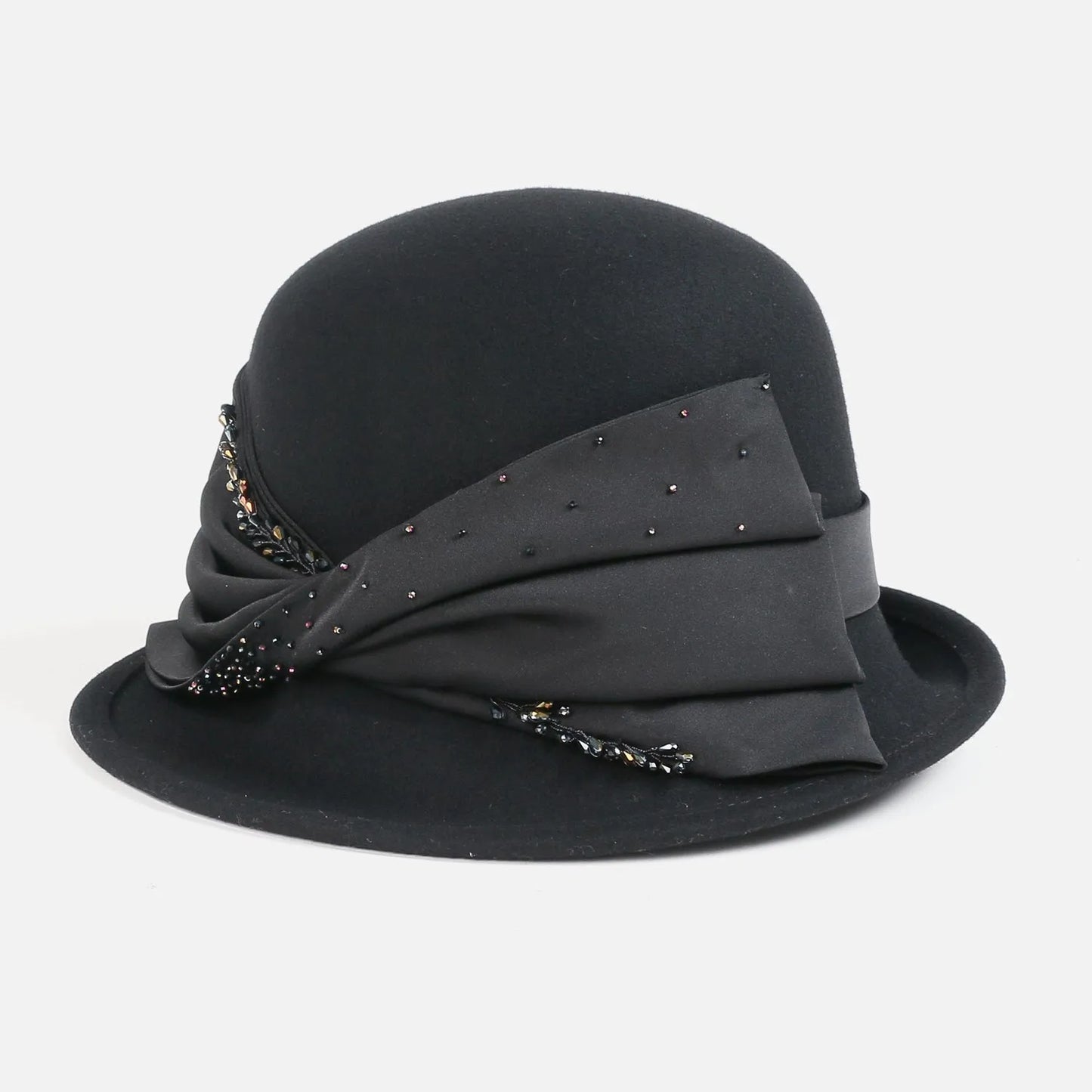 EE 5276 Wool Adult Top Hat Autumn New Wide brim Round Top Woolen Hat Travel Versatile Hat Children