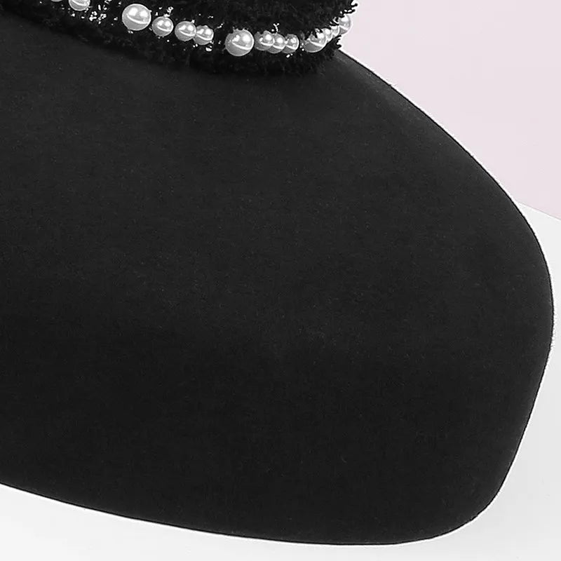 EE 5298 autumn and winter new British foreign style wool top hat travel shopping party banquet girl hat woman
