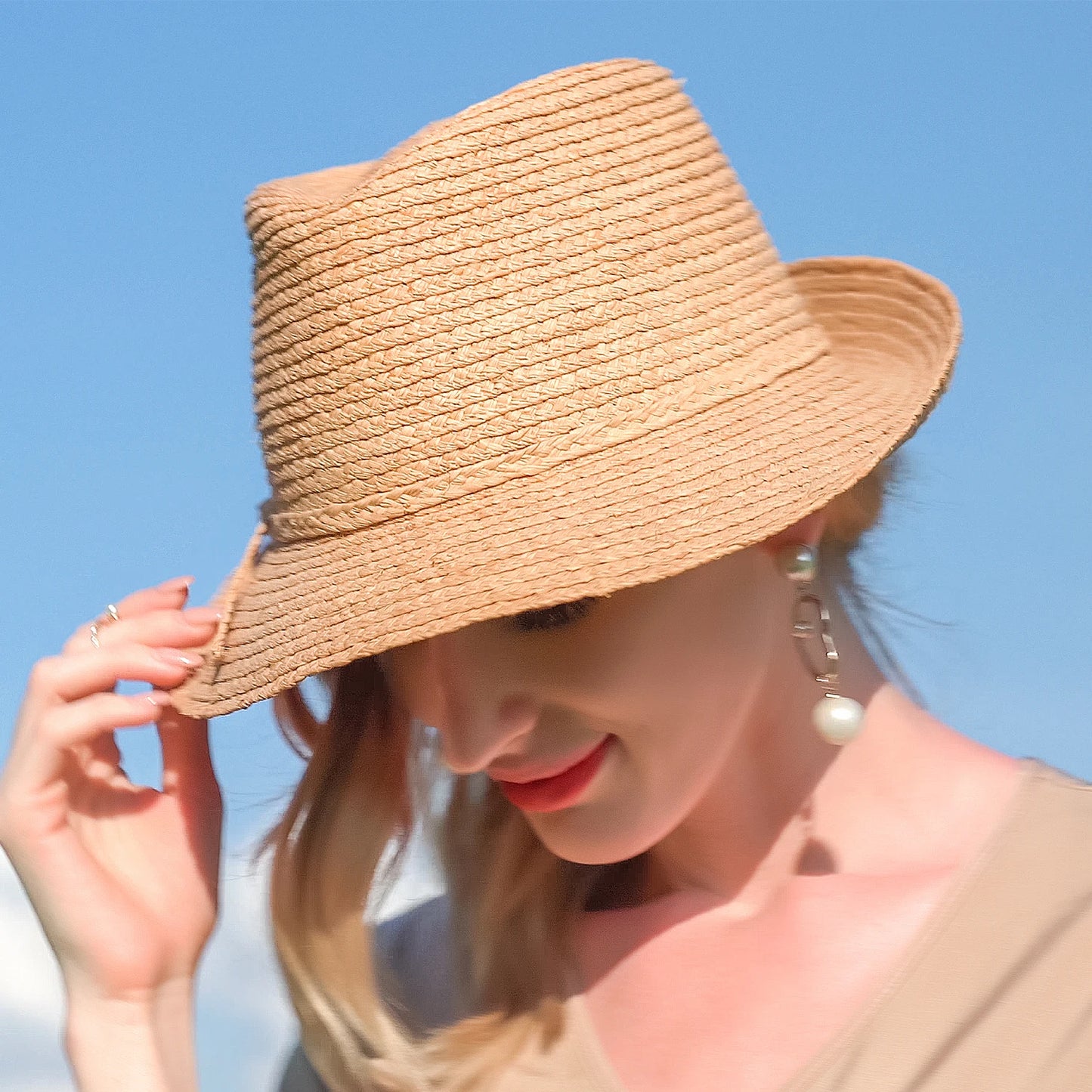 EE 7051 Summer/Casual/Daily Wear/Classical Feminine Style/Sun Protection/Sunshade Beach Hat/Sunbonnet/Straw Hat
