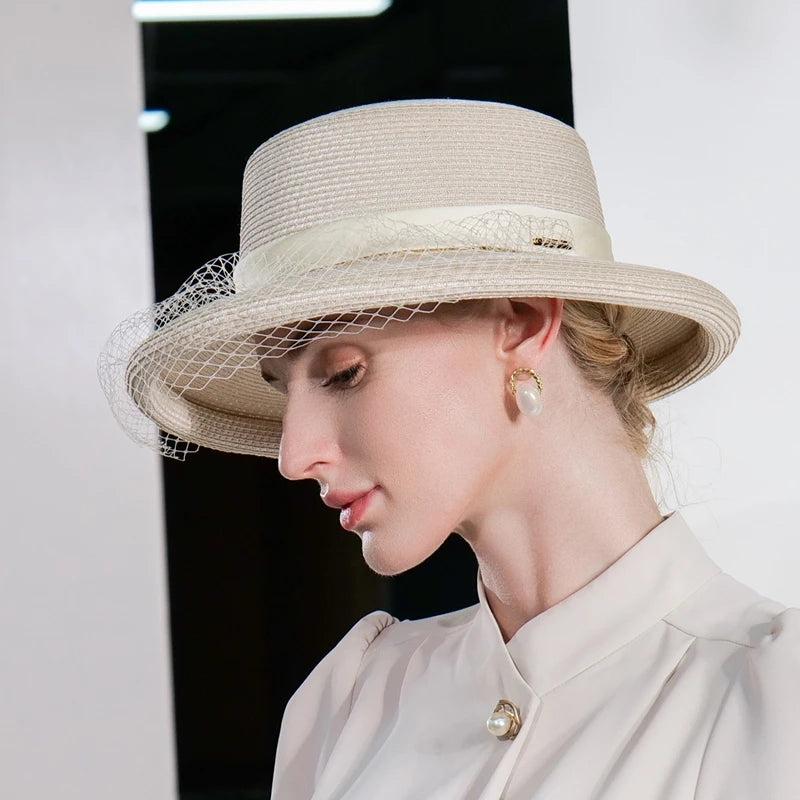 EE 7052 Veil Daily Wear Straw Hat