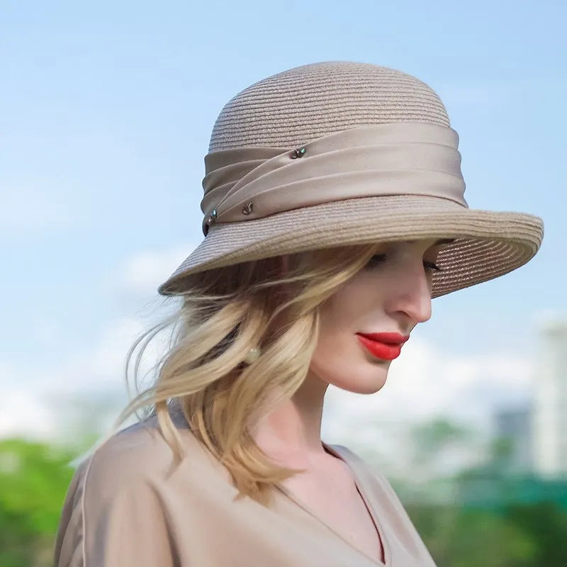 EE 7073 Summer New Rolling Eaves Korean Version Casual Versatile Hat Sun Shaded Straw Hat