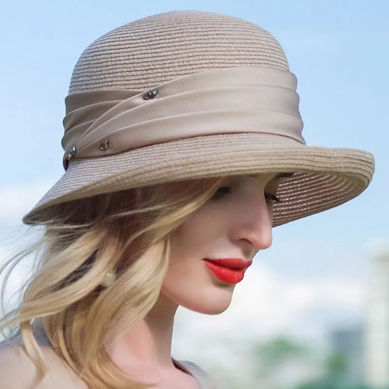 EE 7073 Summer New Rolling Eaves Korean Version Casual Versatile Hat Sun Shaded Straw Hat