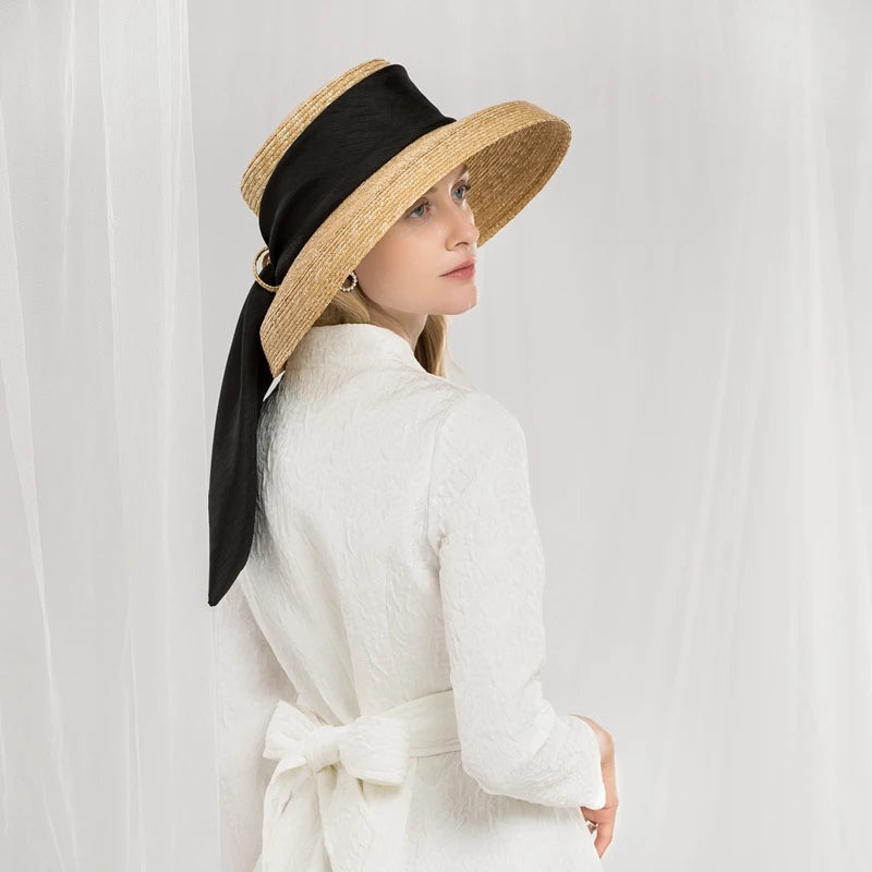 EE 7074 Summer ribbon elegant sunshade hat sunscreen cap hat romance