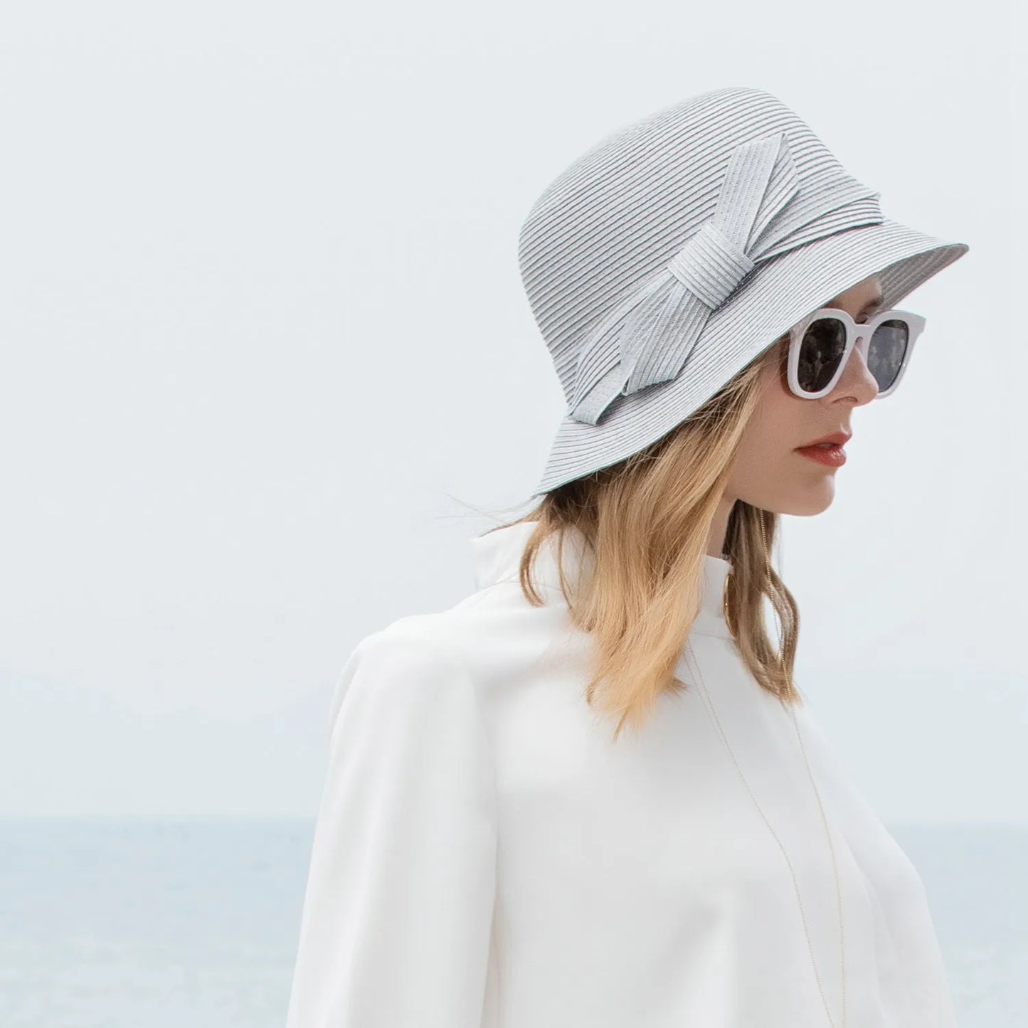 EE 7129【 Straw hat 】 Bow hat Summer outing, shopping, shading, leisure, versatile hat Children