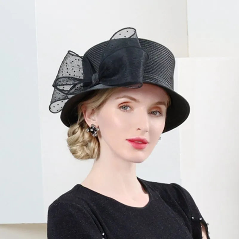 EE 7150 Summer New Casual Flat Top Big Bow Outgoing Straw Hat Sun Shade Hat Children's Summer