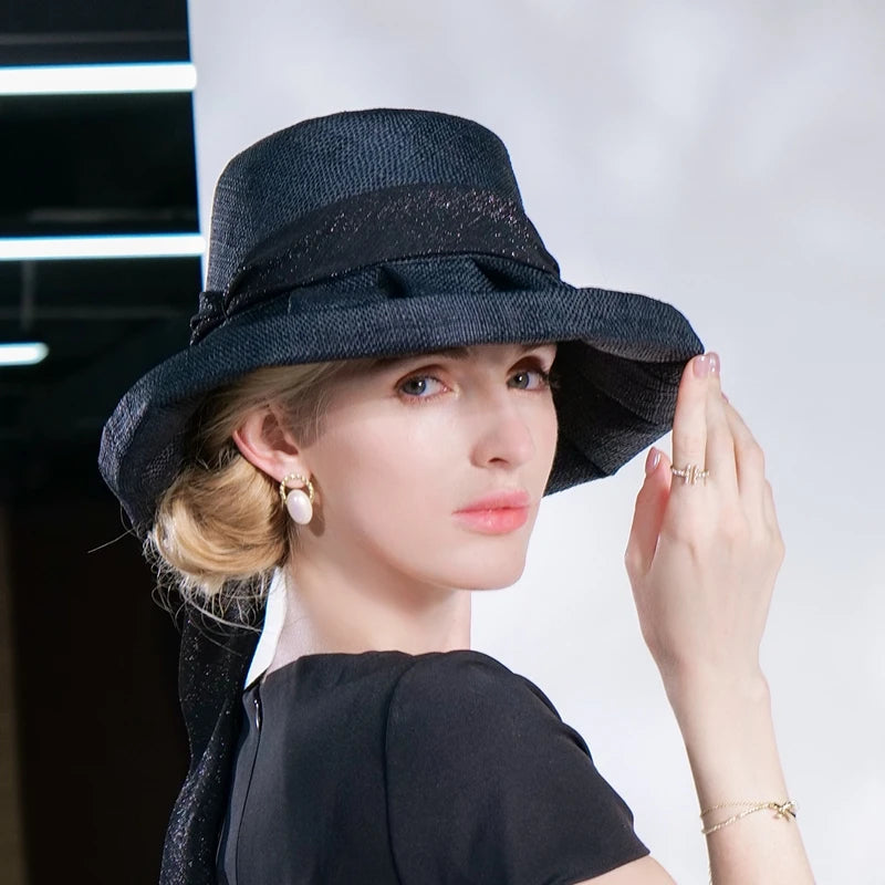 EE 7202 Summer/Striking/Classical/Casual/Bowknot/Ribbon/Leisure/Sun Protection/Sunshade Beach Hat/Sunbonnet/Straw Hat
