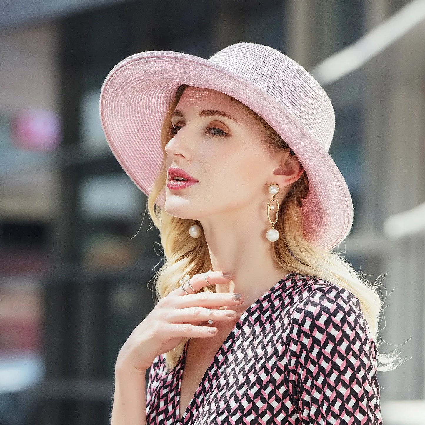 EE 7219 New Summer Dome with Large Eaves, Elegant and Versatile Sunscreen Hat, Sunshade Hat, Women's Summer