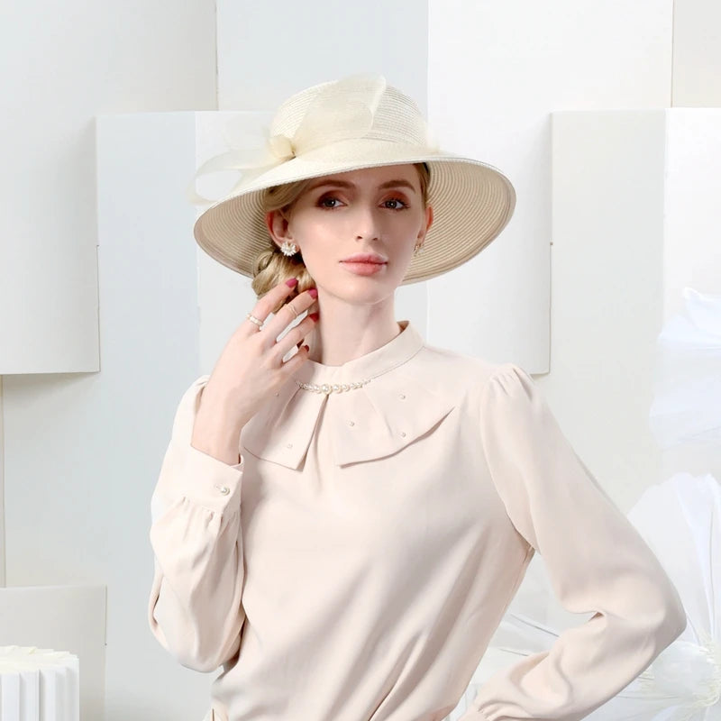 EE 7266 in the summer of 2023 the new large dome eaves outing is prevented bask in straw hat gauze bowknot elegant hat