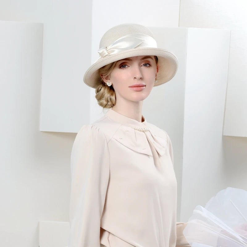EE 7267 the new spring/summer 2023 contracted joker bowknot sun hat sunscreen beach hat