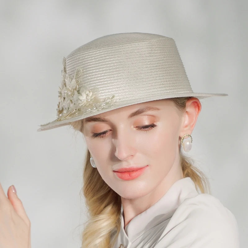 EE 7275 Hats with Floral Casual Straw Hat