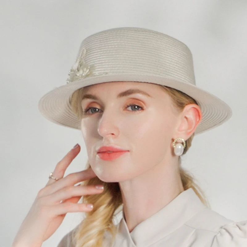 EE 7275 Hats with Floral Casual Straw Hat