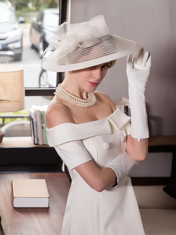 EE1015 Spring and Summer/Original Design/Fascinator/Bowknot/Stripe/Horsetail Yarn/Elegant/Ladies Day/Tulle Fabric Hats Headpiece