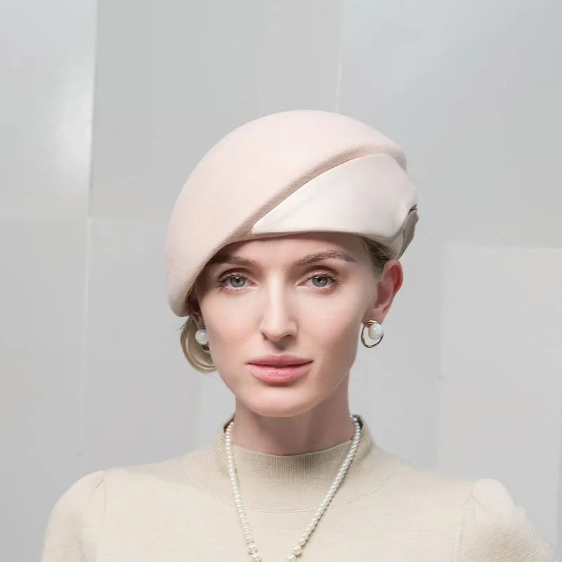 Women's Elegant Winter Wool With Bowknot Tea Party/Cocktail Beret Hats 3127