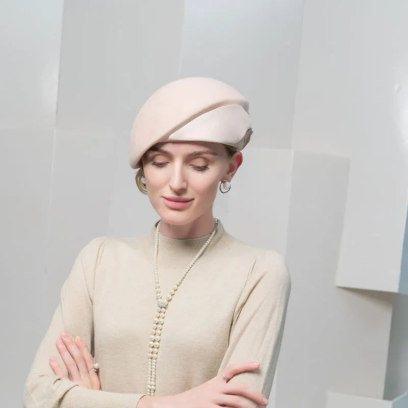 Women's Elegant Winter Wool With Bowknot Tea Party/Cocktail Beret Hats 3127