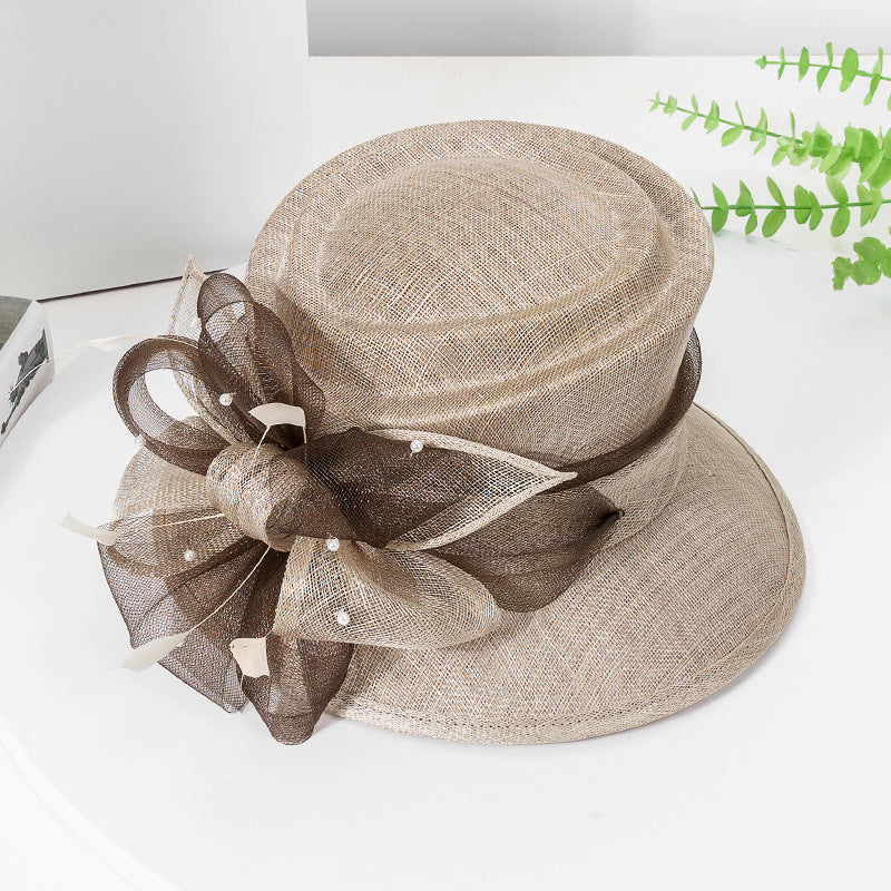 Elegant Sinamay Church Kentucky Derby Hats for Women Feather Bowler Hat Hair Accessory Banquet Cocktail Party