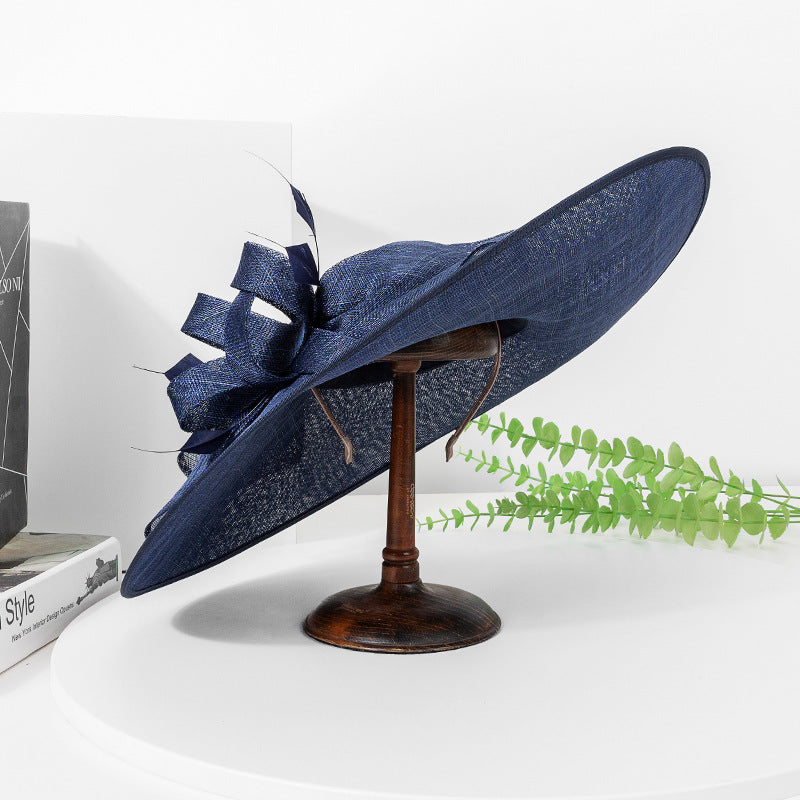 Wide Brim Sinamay Fascinator Kentucky Derby Hat Fascinator Wedding Hat for Cocktail