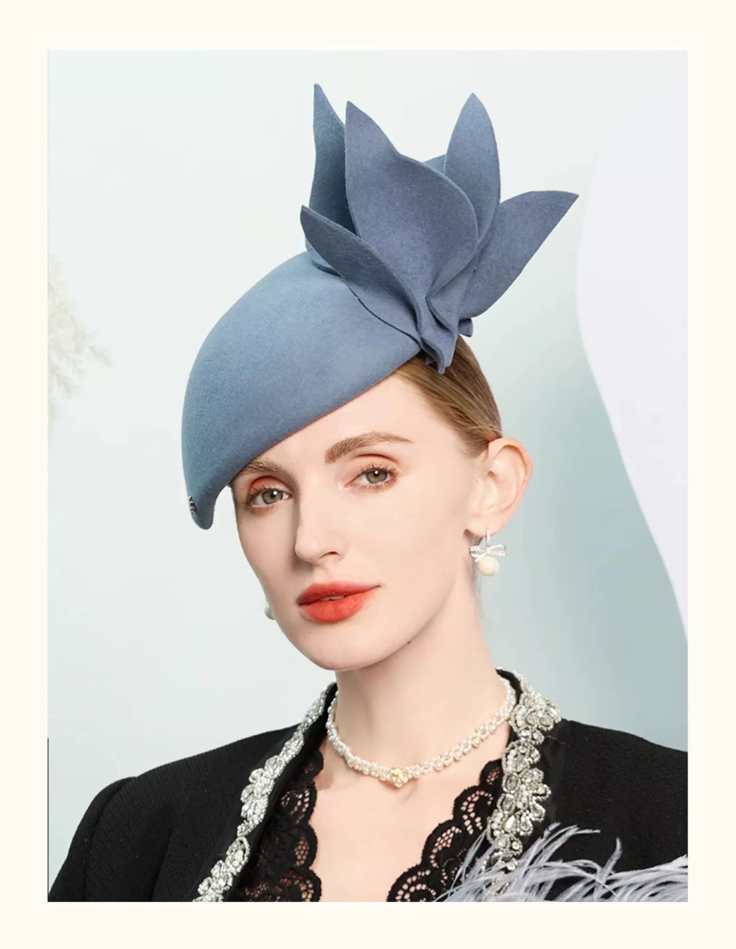 Women's Vintage pillbox hats Wool Cocktail Beret Hats With Clip