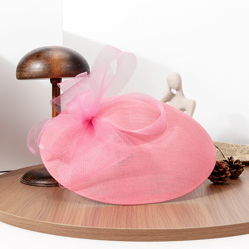 FADVES Women's Bow Sinamay Kentucky Derby Saucer Hats Fascinators With Headband