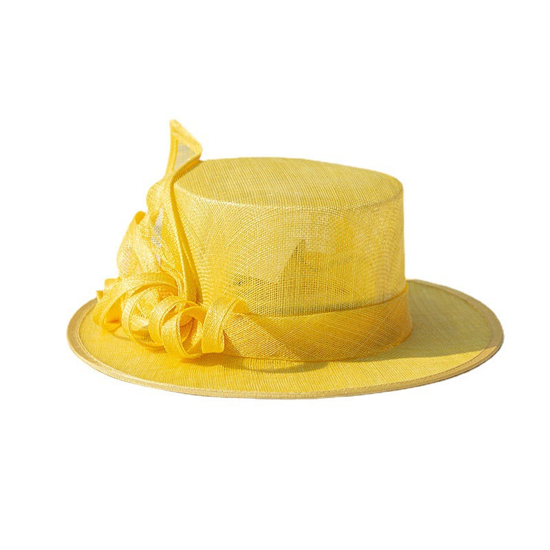 Women's Flat Brim Bow Sinamay Kentucky Derby Church Hats