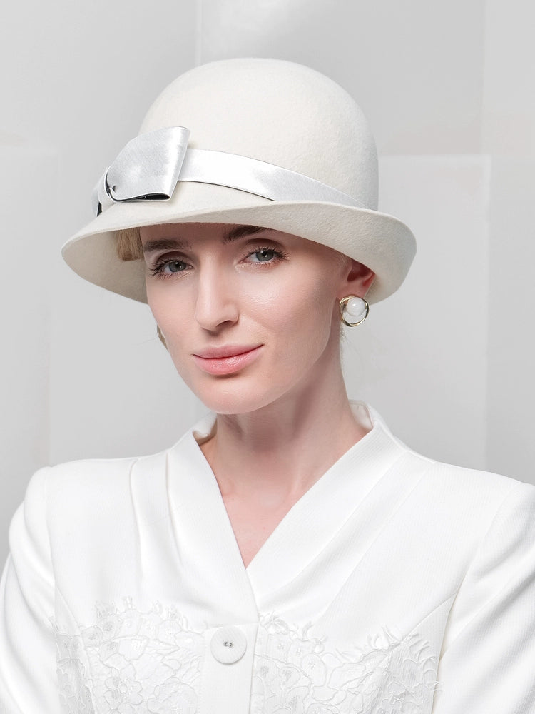 Women's Winter Wool With Bowknot/Ribbons Kentucky Derby Cloche Hats/Church Hats
