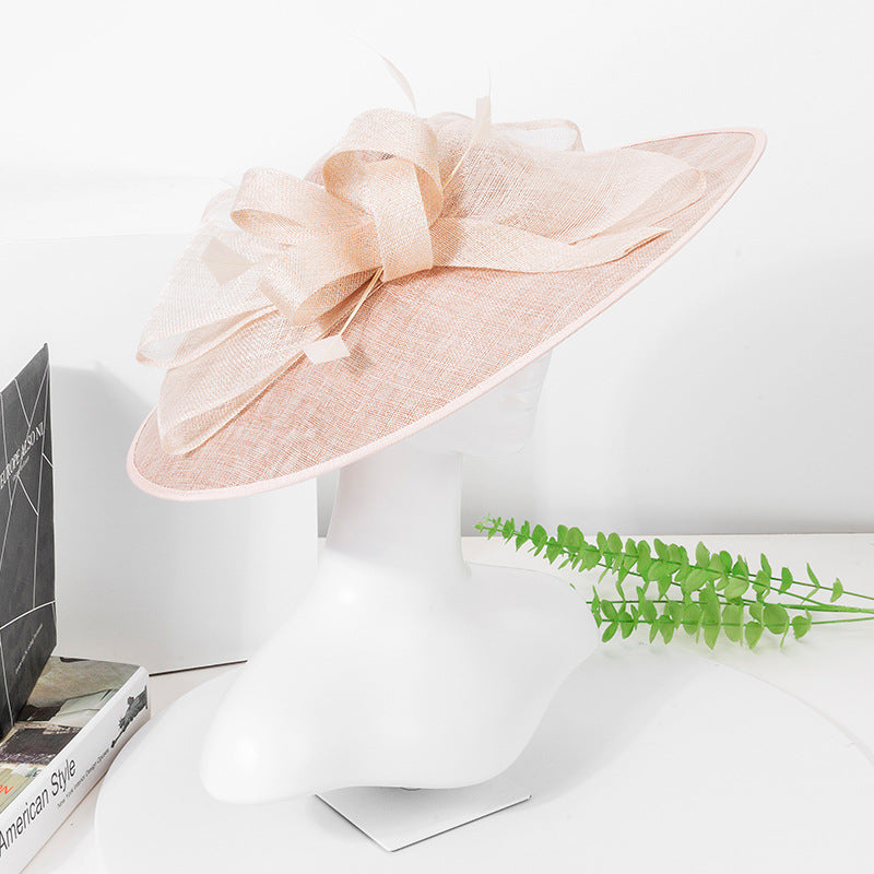 Wide Brim Sinamay Fascinator Kentucky Derby Hat Fascinator Wedding Hat for Cocktail