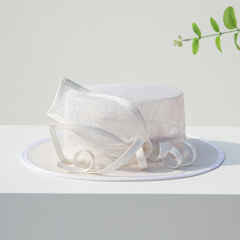 Women's Flat Brim Bow Sinamay Kentucky Derby Church Hats