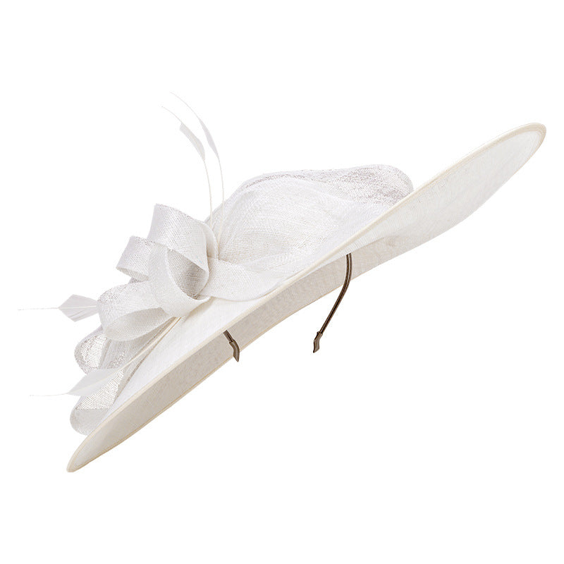 Wide Brim Sinamay Fascinator Kentucky Derby Hat Fascinator Wedding Hat for Cocktail