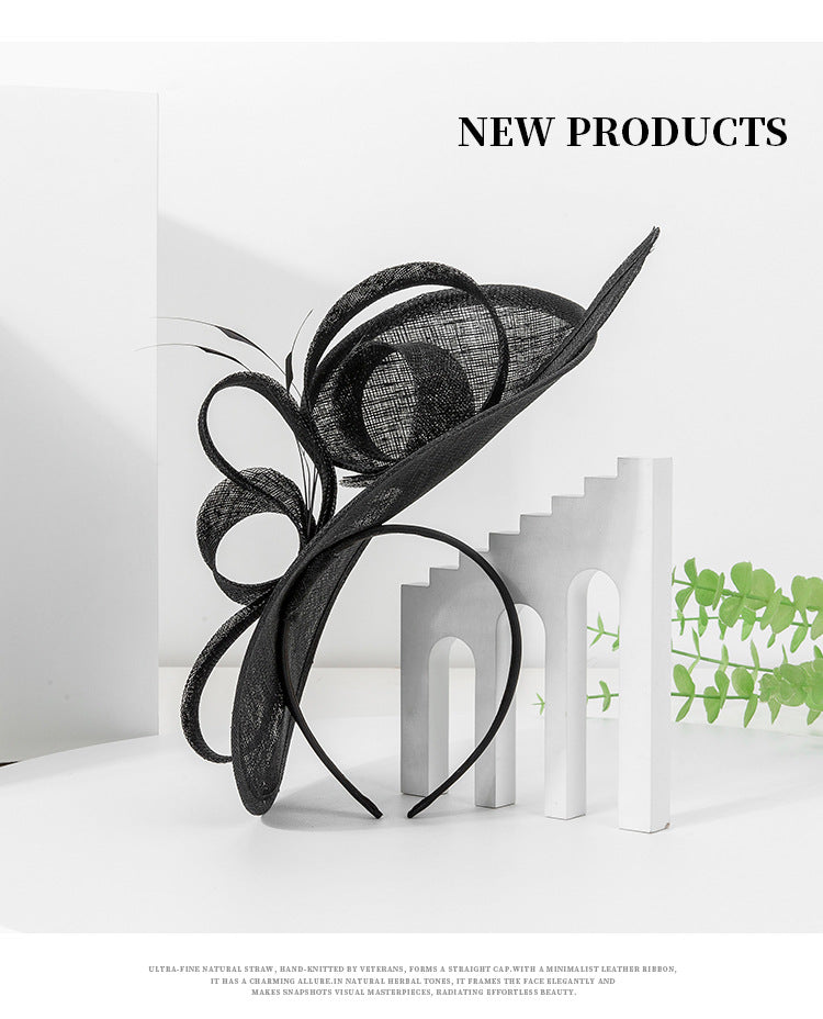 Sinamay Fascinator Hat Floral Feather Pillbox Kentucky Derby Hats for Women Wedding Tea Party with Headband