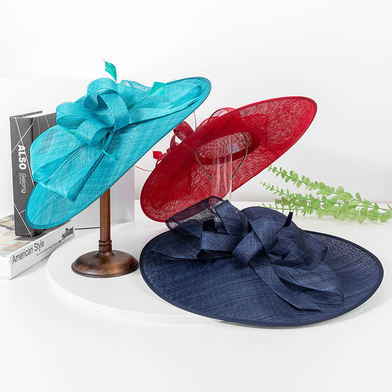 Wide Brim Sinamay Fascinator Kentucky Derby Hat Fascinator Wedding Hat for Cocktail