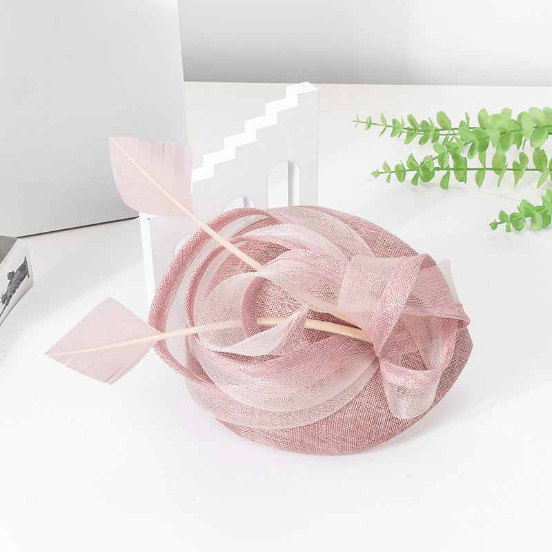 FADVES Women's Sinamay Kentucky Derby Pillbox Hats Fascinators With Headband
