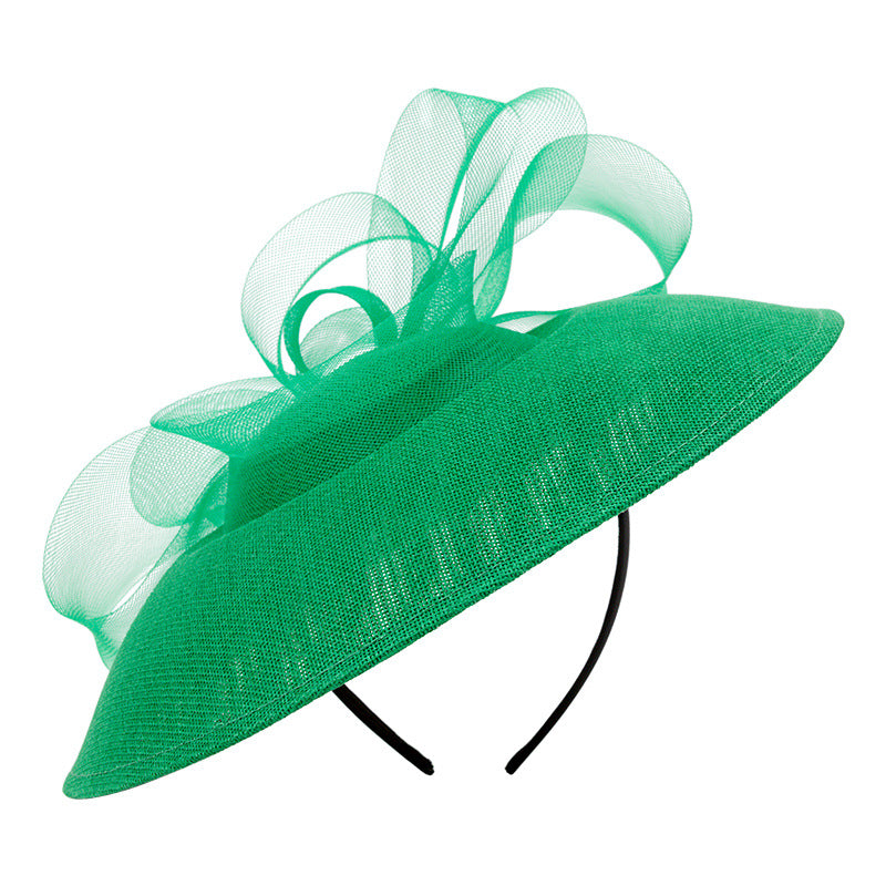 FADVES Women's Bow Sinamay Kentucky Derby Saucer Hats Fascinators With Headband