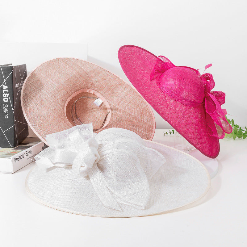 Wide Brim Sinamay Fascinator Kentucky Derby Hat Fascinator Wedding Hat for Cocktail