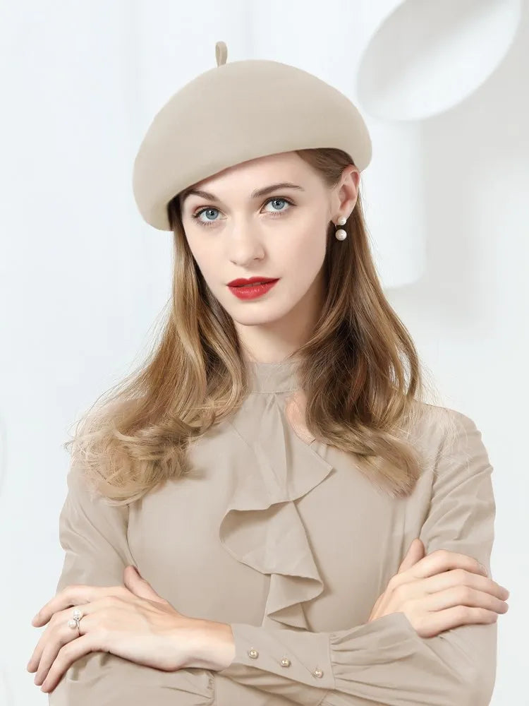 Red wine ms EE 3030 new winter wool hat dome joker winter leisure women felt hat red winter hat