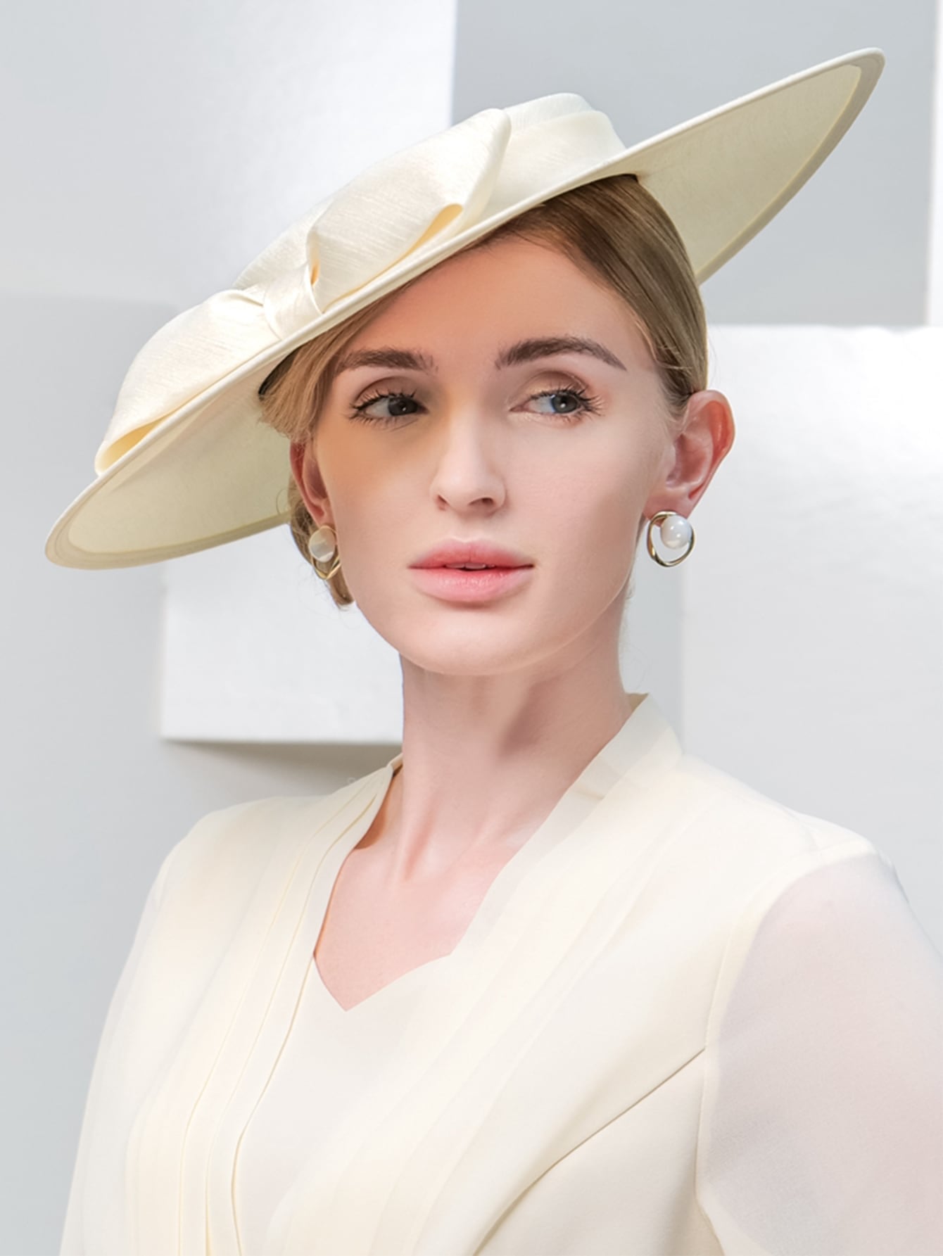 F FADVES Fascinators Women Wide Brim Caps being headwear 20s 50s Derby Pillbox Hat Bowknot Cocktail Tea Party Church Dress Hats