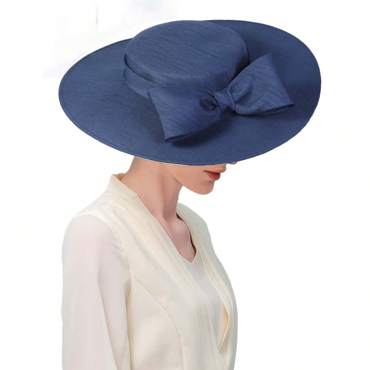 F FADVES Fascinators Women Wide Brim Caps being headwear 20s 50s Derby Pillbox Hat Bowknot Cocktail Tea Party Church Dress Hats