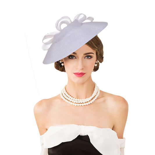 FADVES Fascinators Hats for Women Church Dress Hats Tea Party Headwear Wide Brim Fascinator with Clip Headband 1078
