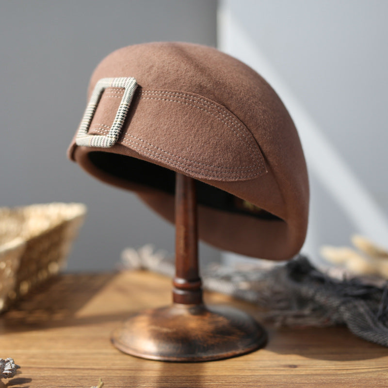 FADVES French Berets Caps Bowknot for Women Wool Beret Winter Cap Vintage Fascinator Hats