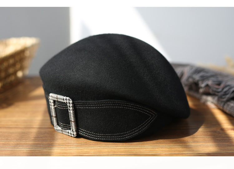 FADVES French Berets Caps Bowknot for Women Wool Beret Winter Cap Vintage Fascinator Hats