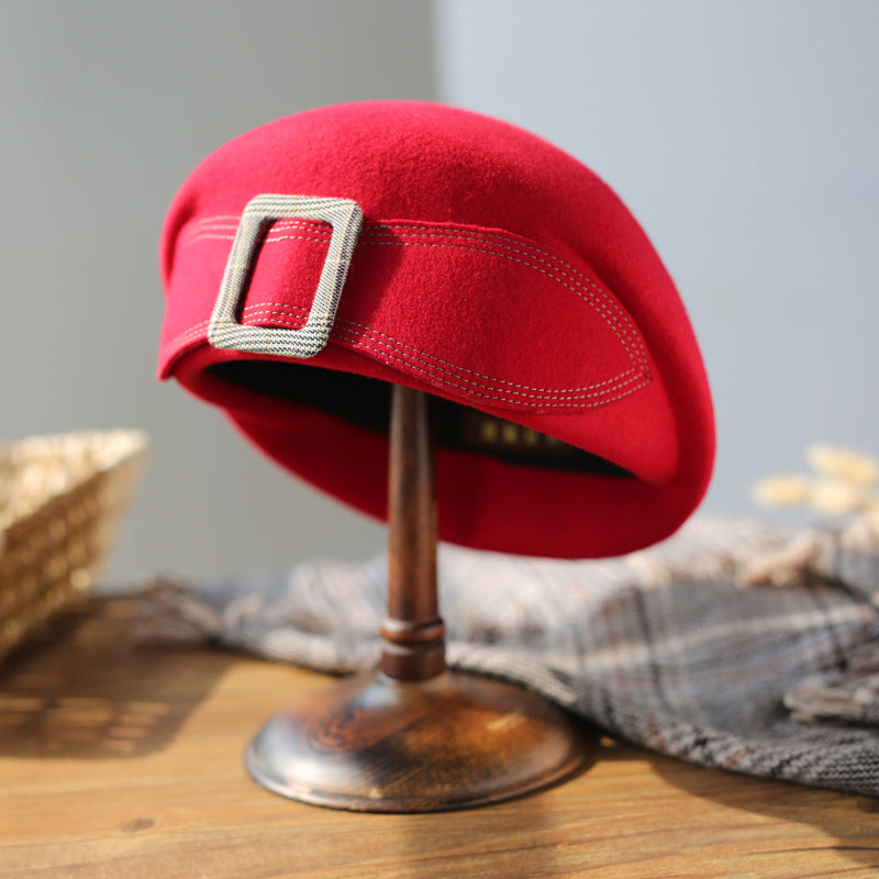 FADVES French Berets Caps Bowknot for Women Wool Beret Winter Cap Vintage Fascinator Hats
