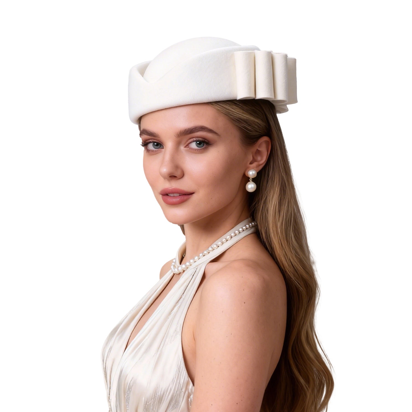 FADVES Vintage Wool Pillbox Hat with Bow, Light Pink, Formal Church Wedding Fascinator, Women's Special Occasion Headwear 3160